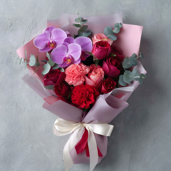 Ethereal Blooms – Carnation, Orchid & Rose Rhapsody